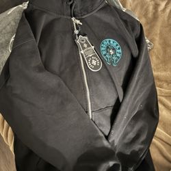 Chrome Hearts Miami Exclusive Horseshoe Logo Zip-Up Hoodie.