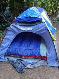 White Stag two man tent Blue and green