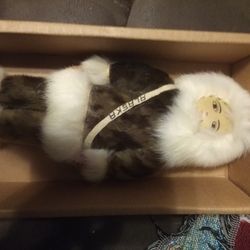 Real Seal Skin Doll In Original Box 12 Inch Tall 