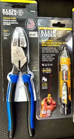 Klein Tools Lineman's Pliers & Voltage Tester Bundle