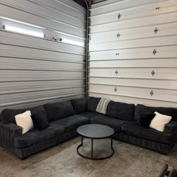 Large Plush Ashley Black Sectional