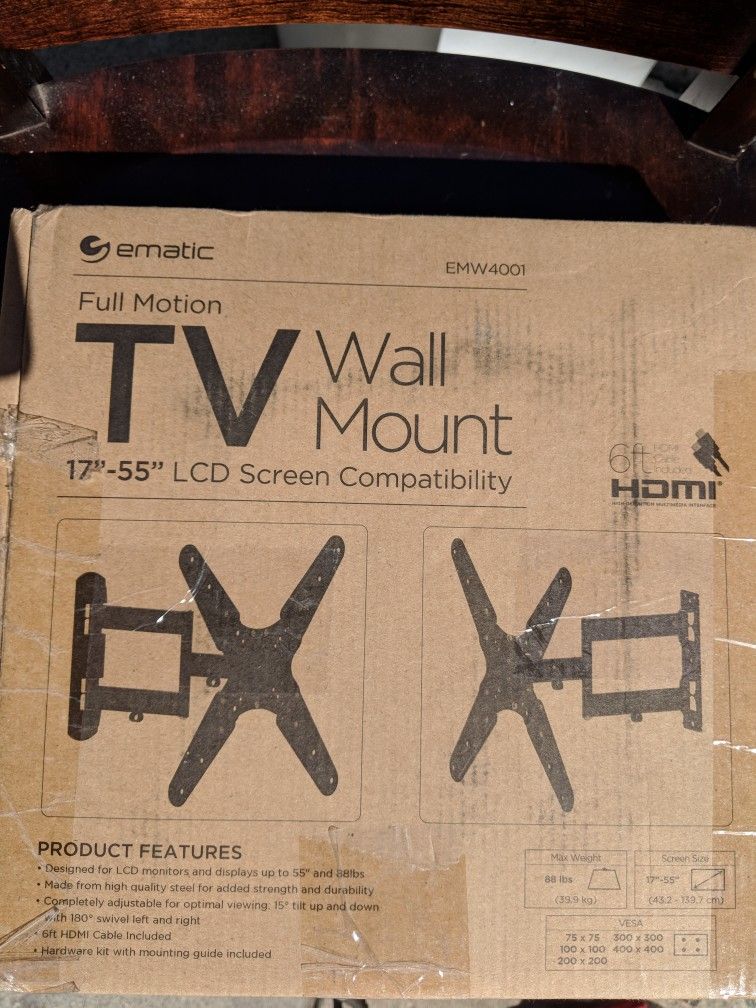 Ematic full motion TV Wall mount