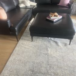 Leather Couch And Ottoman Set - New Condition. 