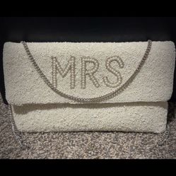 Elegant Beaded 'MRS' Clutch