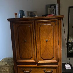 Wooden Armoire with Doors and Drawers