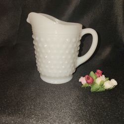 Hobnail Milk Glass Pitcher