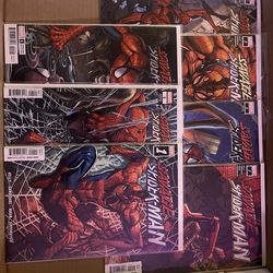 Lot of Savage Spider-Man 1 - 4, 3 Variants for issue 1, 2 Variants for issue 2.