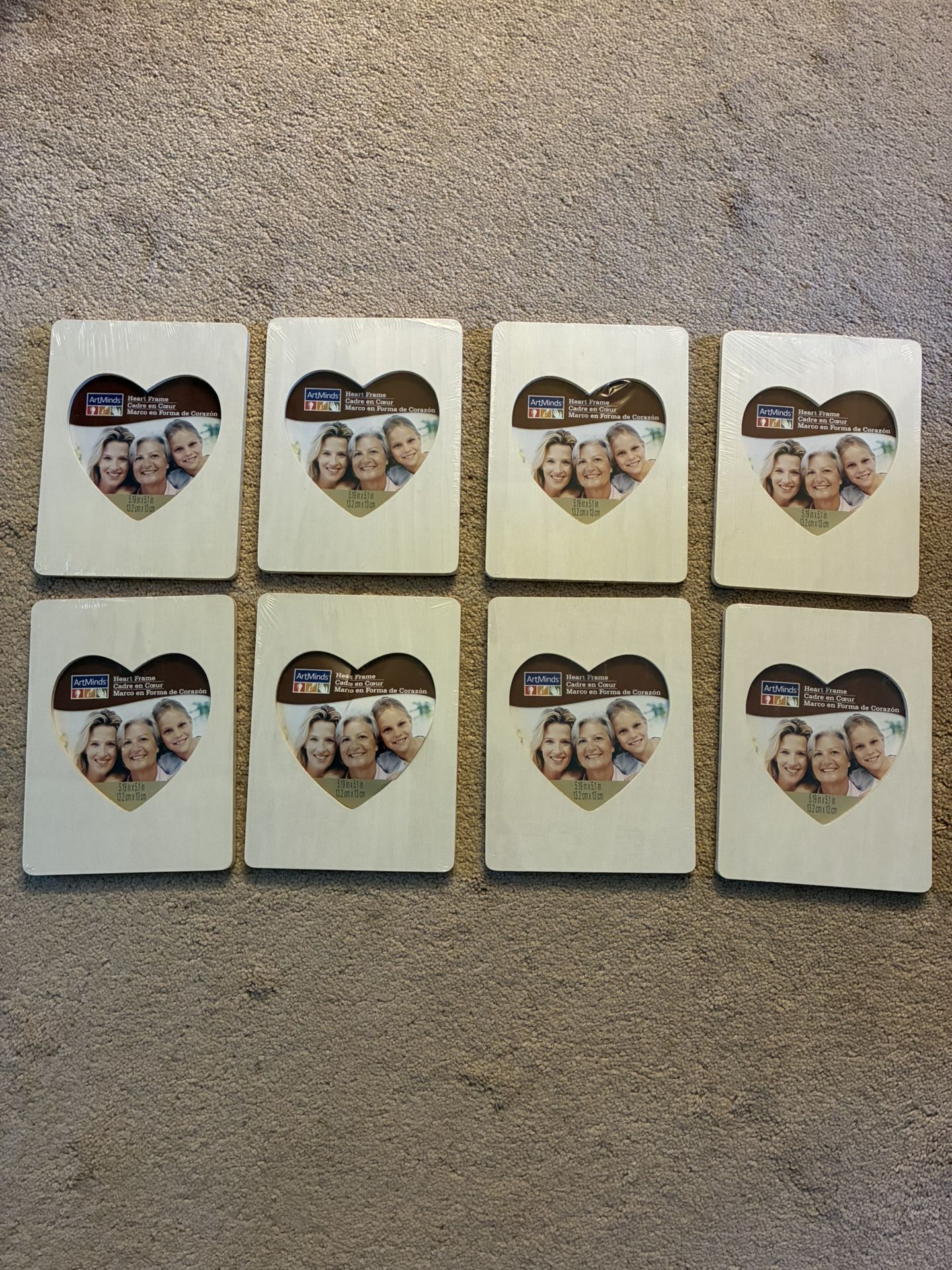 Heart Wooden Picture Frames Lot 