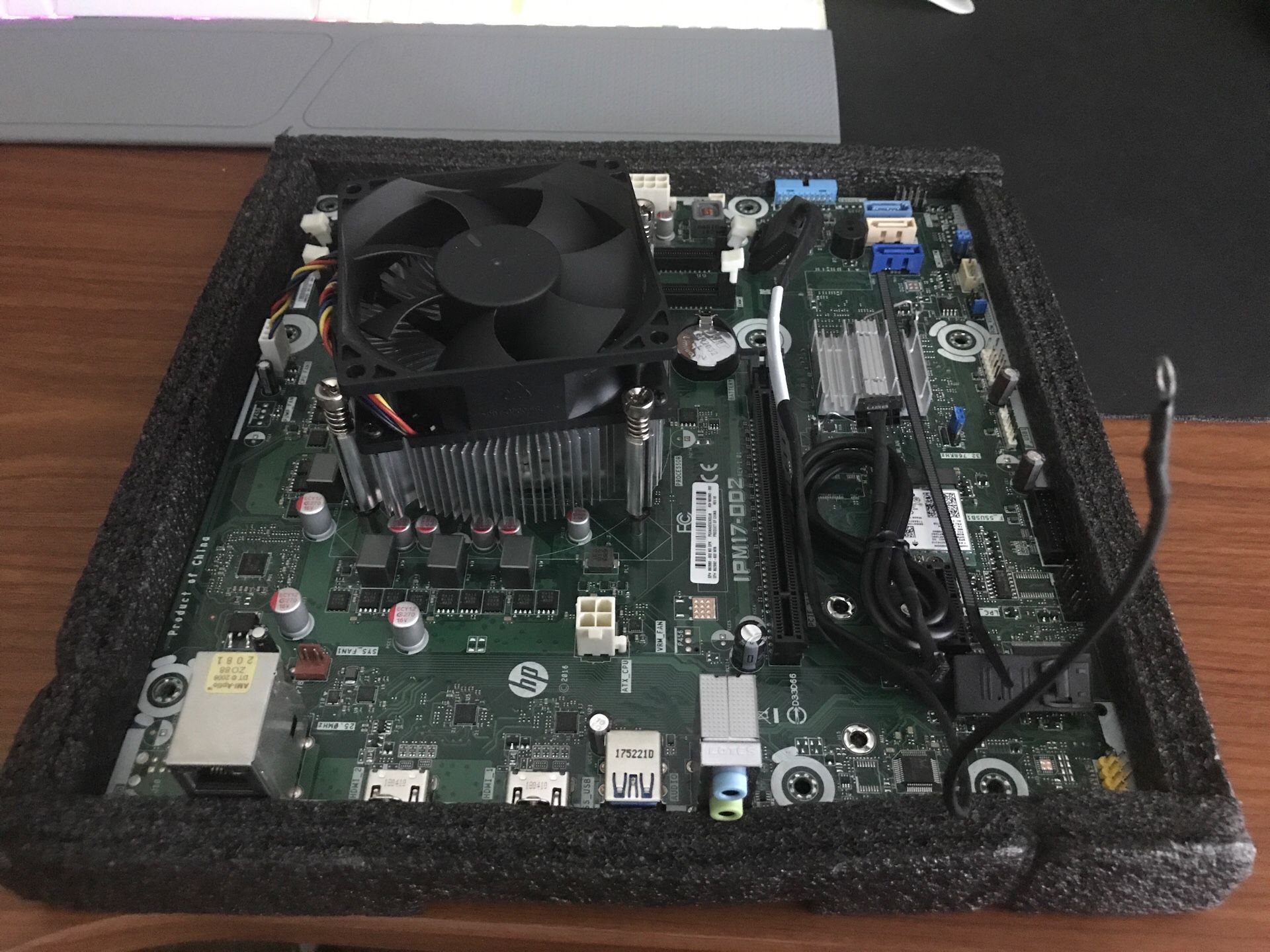 An Odense2-k motherboard paired with a i5-7400