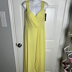 Sunshine Yellow Sleeveless Full Length Formal Dress