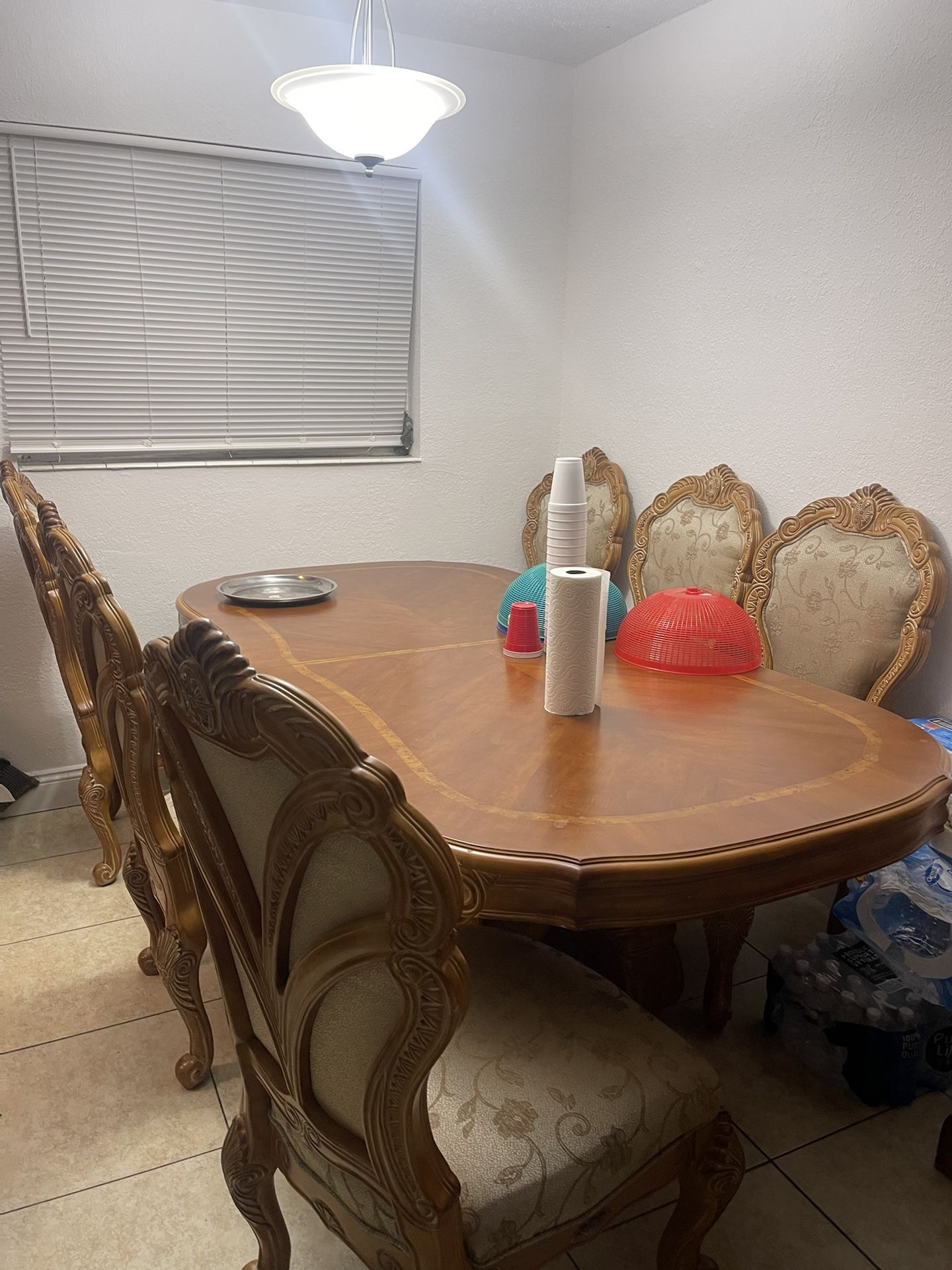 Brown dining table