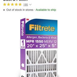 Air Filter 20x25x5