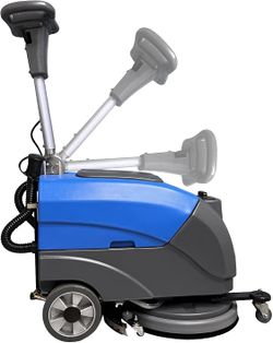 Emotor 15'' Brush Foldable Walk Behind Hand Push Floor Scrubber Machine(blue)