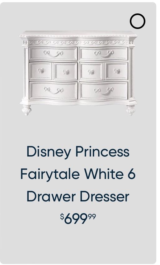 disney princess fairytale white 6 drawer dresser Disney Princess Fairytale White 6 Drawer Dresser with Oval Mirror