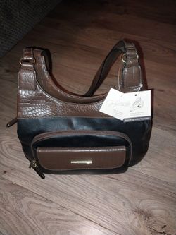 Hand bag, black and brown