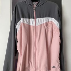 nike grey & pink jacket