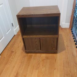 Wooden Cabinet With Rolling Wheels