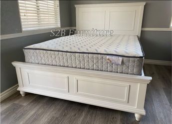 Ck White Alina Bed With Ortho Mattress Included