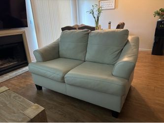 Beige Crème Soft Leather  Love Couch