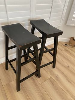 Black wood barstools - rustic