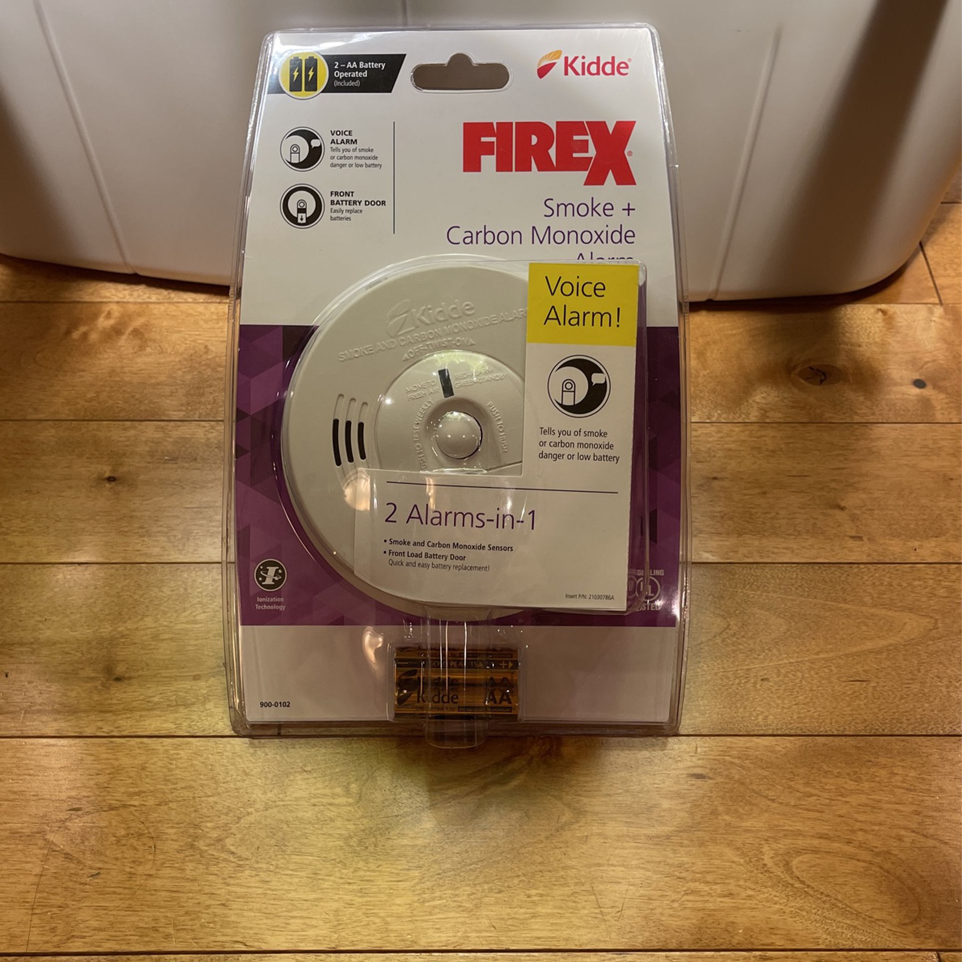 Kidde Firex Smoke & Carbon Monoxide Detector, Battery Operated with Front Load Battery Door and Voice Alarm