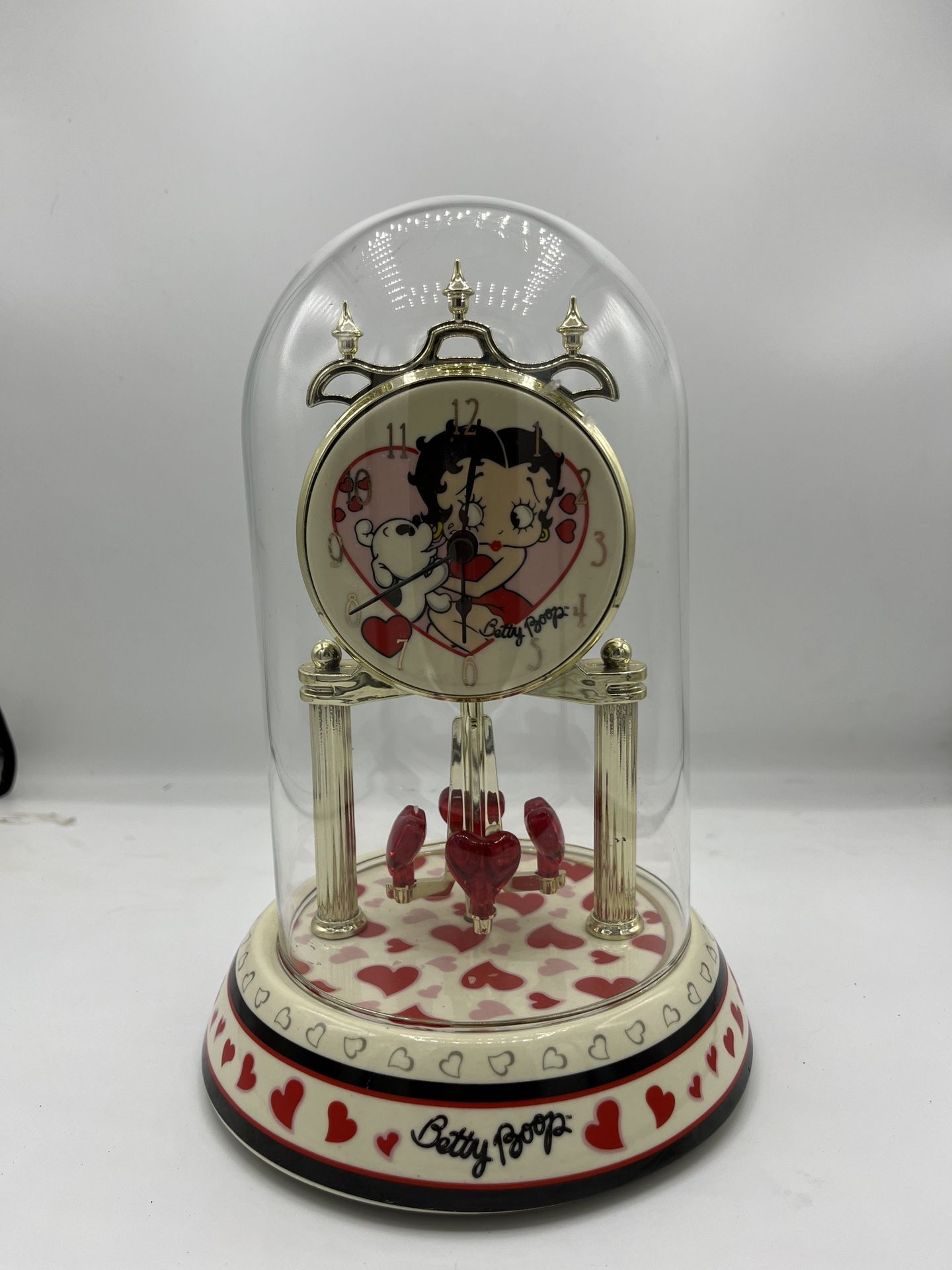 Betty Boop Porcelain Anniversary Collectible Clock With Dog From 2007