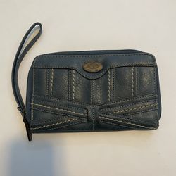 Born Concept BOC Wallet Purse Wristlet Faux Leather COIN pouch - Blue