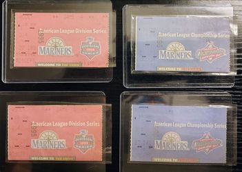 1995 Mariners Playoff Ticket Stubs – ALDS Game 5 “The Double” + ALCS