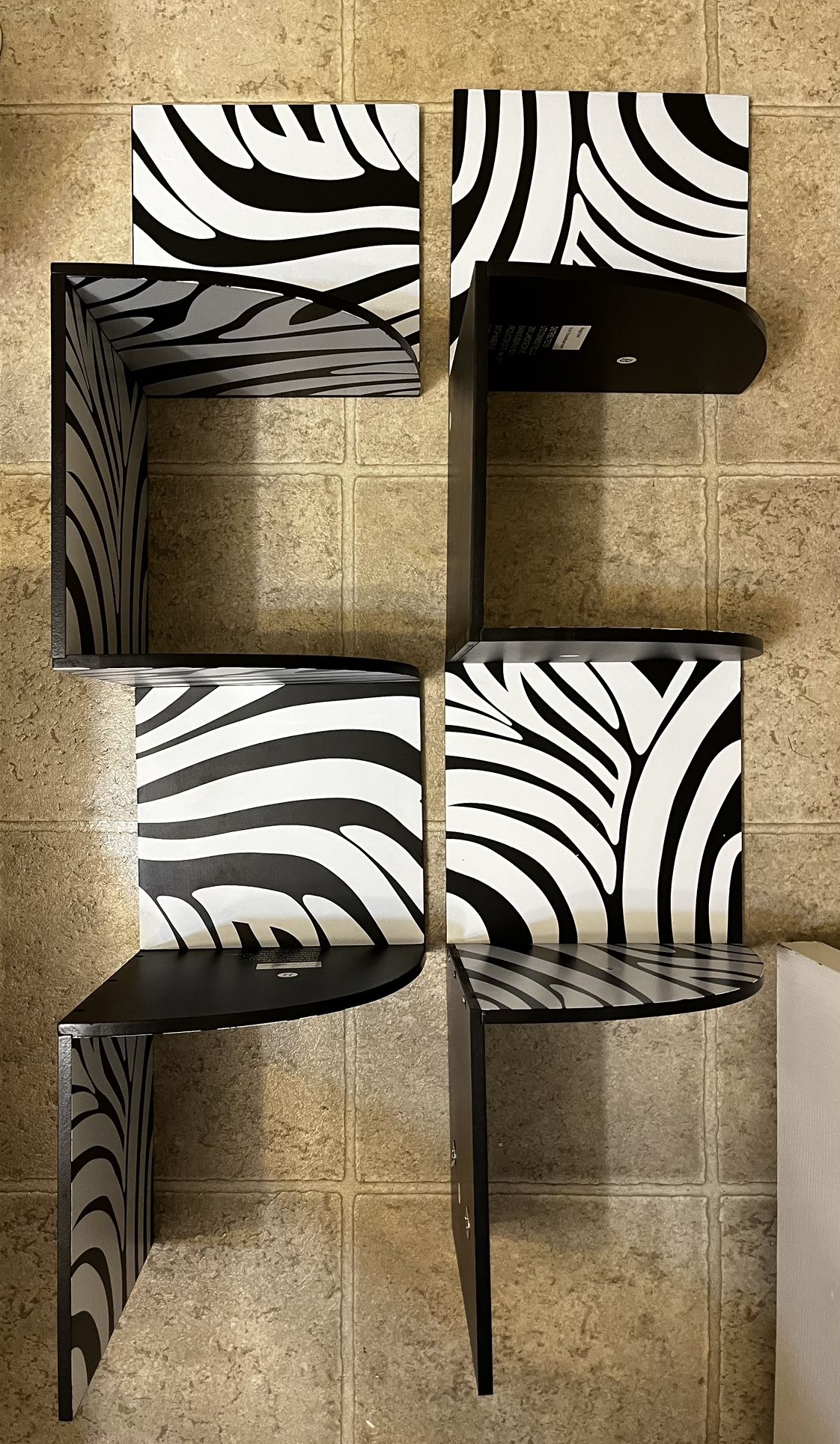 Zebra Corner Wall Shelves