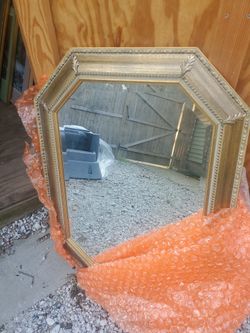 Wall Mirror Wood Frame Beveled GLASS