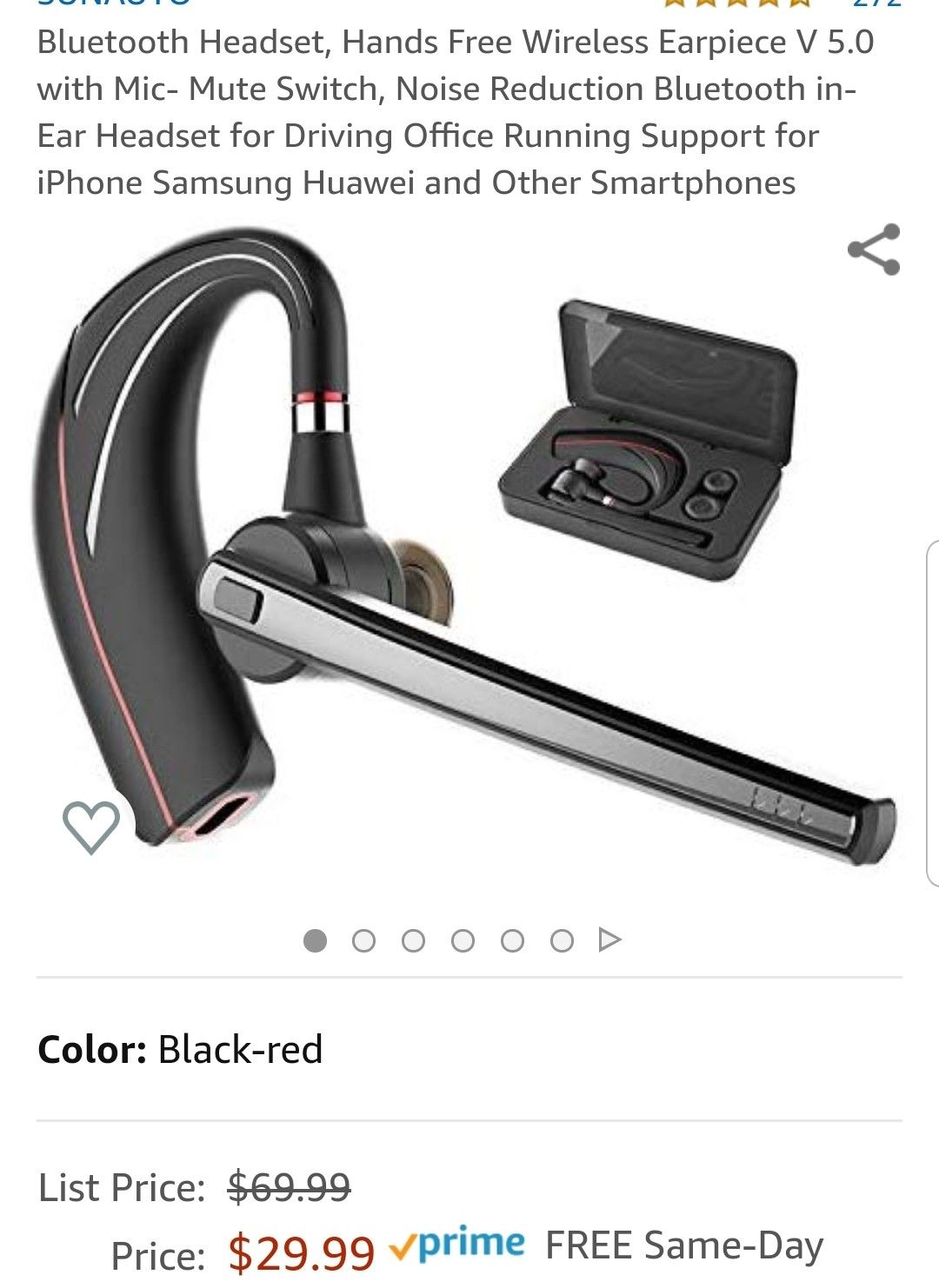 Bluetooth Headset, Hands Free Wireless Earpiece