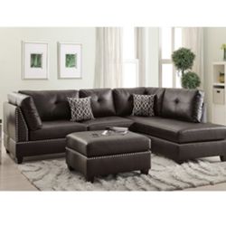 Gorgeous Expresso Colored 3 Piece Sectional Set