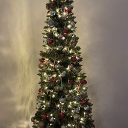 7 ft pre lit christmas tree 