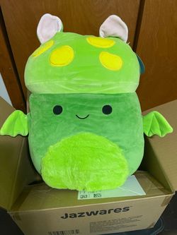 Squishmallows Original 14-Inch Earling Neon Green Mushroom Bat