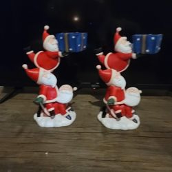 Set Of Two Christmas Tea Light Holders