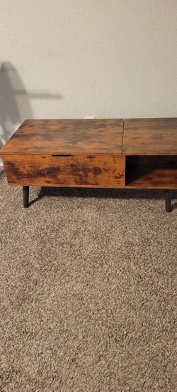 Rustic Wood Lift-Top Coffee Table