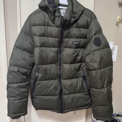 LEVIS PUFFER COAT GREEN MEDIUM 