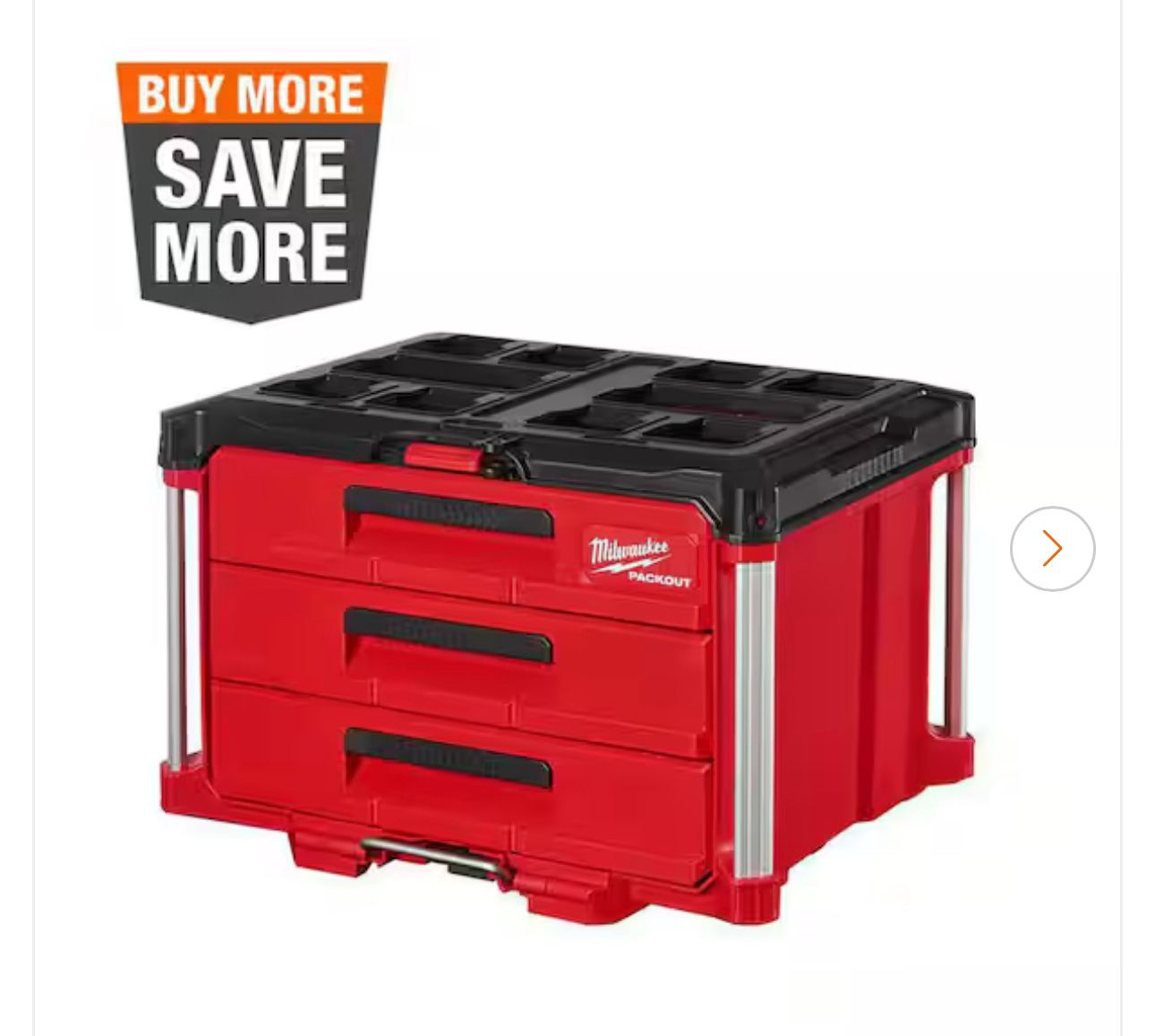 PACKOUT 22 in. Modular 3-Drawer Tool Box with Metal Reinforced Corners