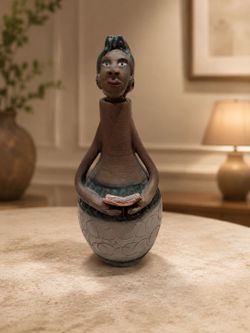 Unique Handcrafted Ceramic Figurine Vase