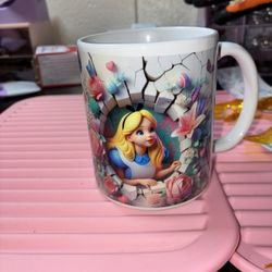 Alice And Wonderland Glass Mug