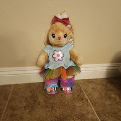 Golden Bunny Build-A-Bear With Clothes