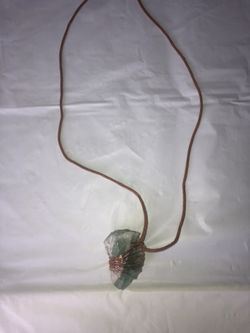 Copper Wrapped Green Flourite / Clear Quartz  