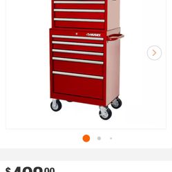 Husky Tool Storage 27 in. W x 18 in. D Standard Duty Red Rolling Tool Chest Combo
