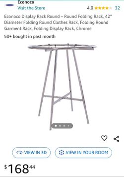 Circle Clothing Rack With Glass Top