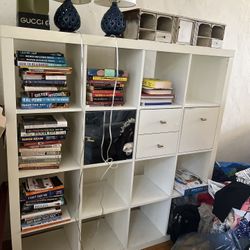 White Ikea Kallax 4x4 Bookcase 