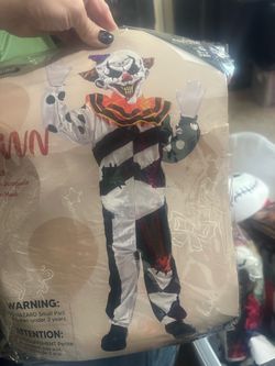 Boys scary clown costume with mask.