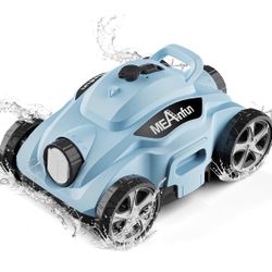 MEANFUN 2024 New Cordless Robotic Pool Vacuum Cleaner 110 Mins 1076 Sq Ft 5800ma