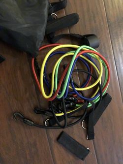 Resistance Bands Set 10pcs for Men & Women Fitness Tubes with Handles Clips Stackable, Ankle Strap, Door Anchor, Carry Bag, for Exercise Training, Ph