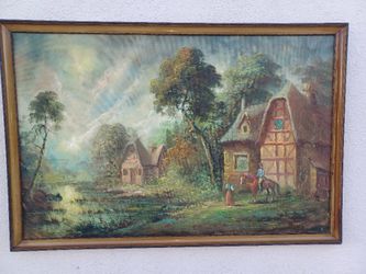 Beautiful Oil Painting of Scenery From Distant Past