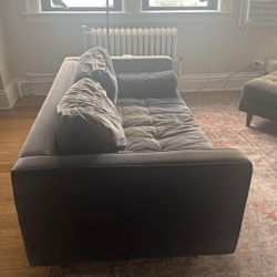 Article Sven Blue Velvet Couch + Ottoman 